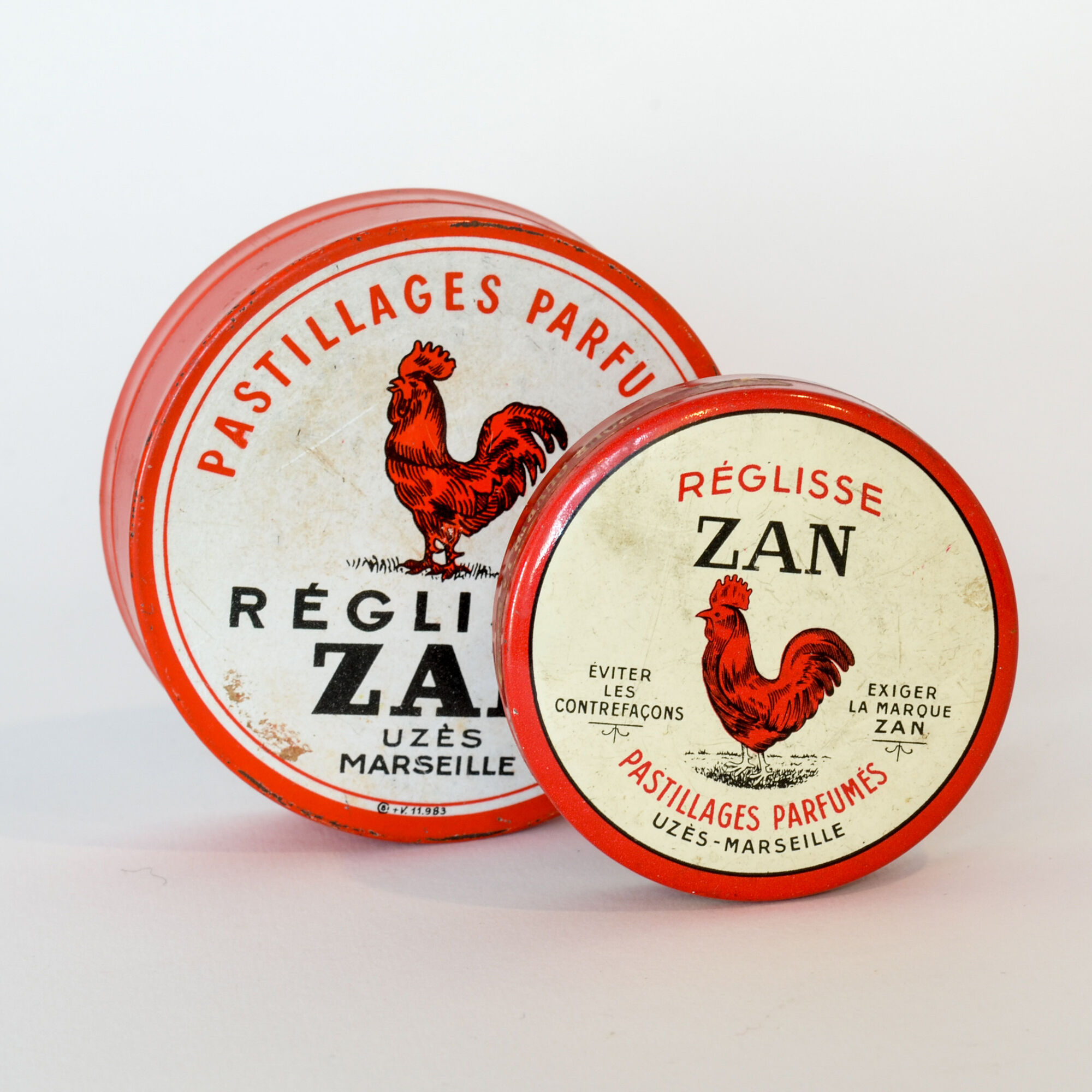 Set of old boxes in painted tole