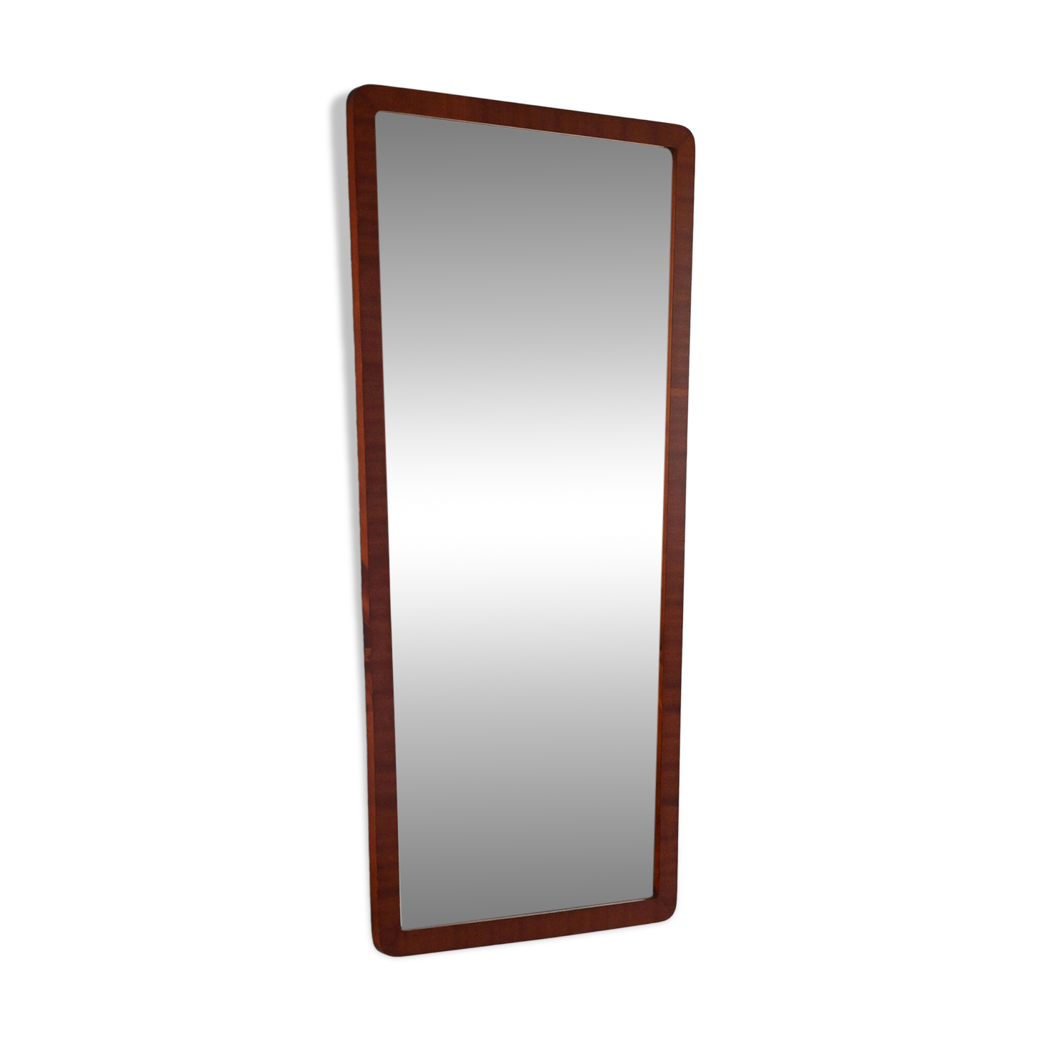 1940s Scandinavian Art Deco Mirror in Lacquered Mahogany