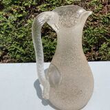 Carafe rafraichissoir pichet baccarat ou st louis cristal givré anse torsadée