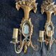 Antique Italian Firenze medallion wooden wall lights