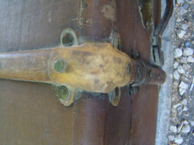 Old brown canvas trunk