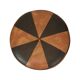 Round Vintage Brown Pouf Two-Tone Skai Leather Sixties