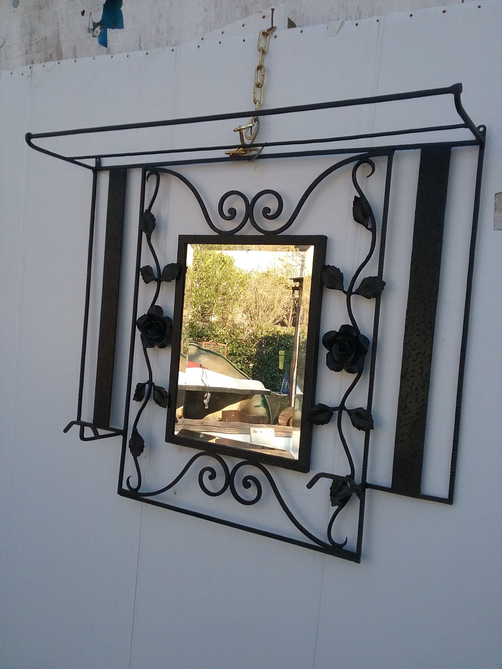 Coat rack in wrought iron art deco