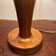 Solid wood table lamp with baroque shade from the 70s