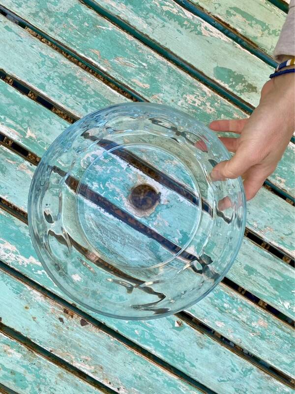Vintage transparent salad bowl