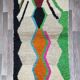 Handmade natural wool rug, size 100 x 200 cm