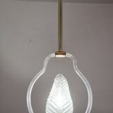 Lovely transparent Art Deco Barovier e Toso pendant light Murano glass, 1930s