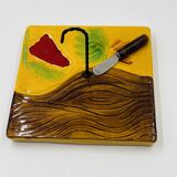 Square cheese board with knife Vallauris