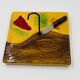 Square cheese board with knife Vallauris