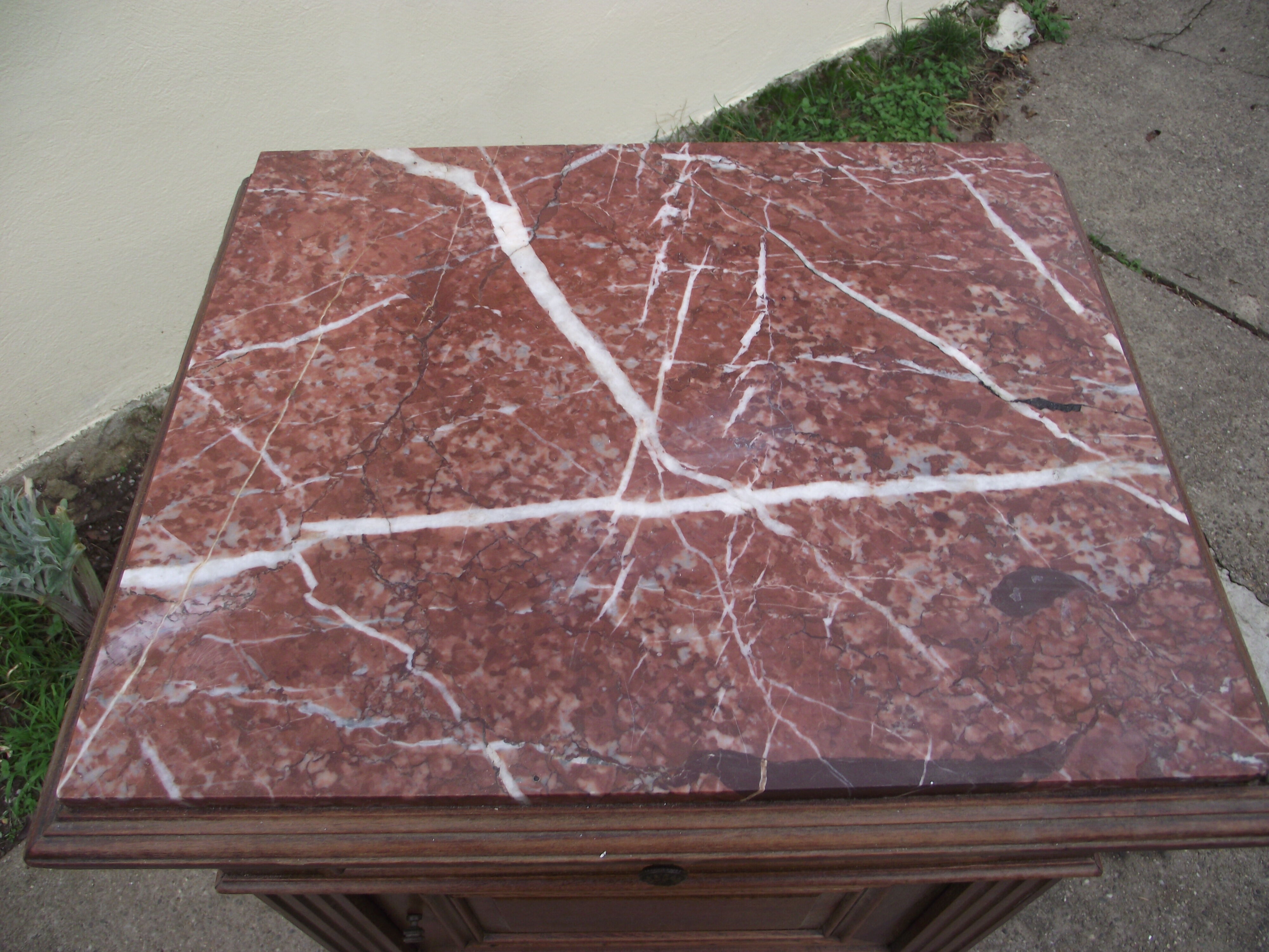 Louis XV style bedside table Walnut beginning 20 eme