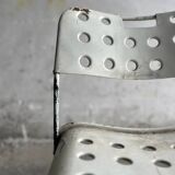 White Lacquered Steel Omstak Chair by Rodney Kinsman for Bieffeplast (1971) Industrial Sled Base