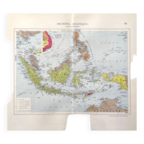 Vintage Map Indonesia Asia Archipelago 38x43cm from 1950