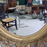 Miroir medaillon dore du xix ème siecle