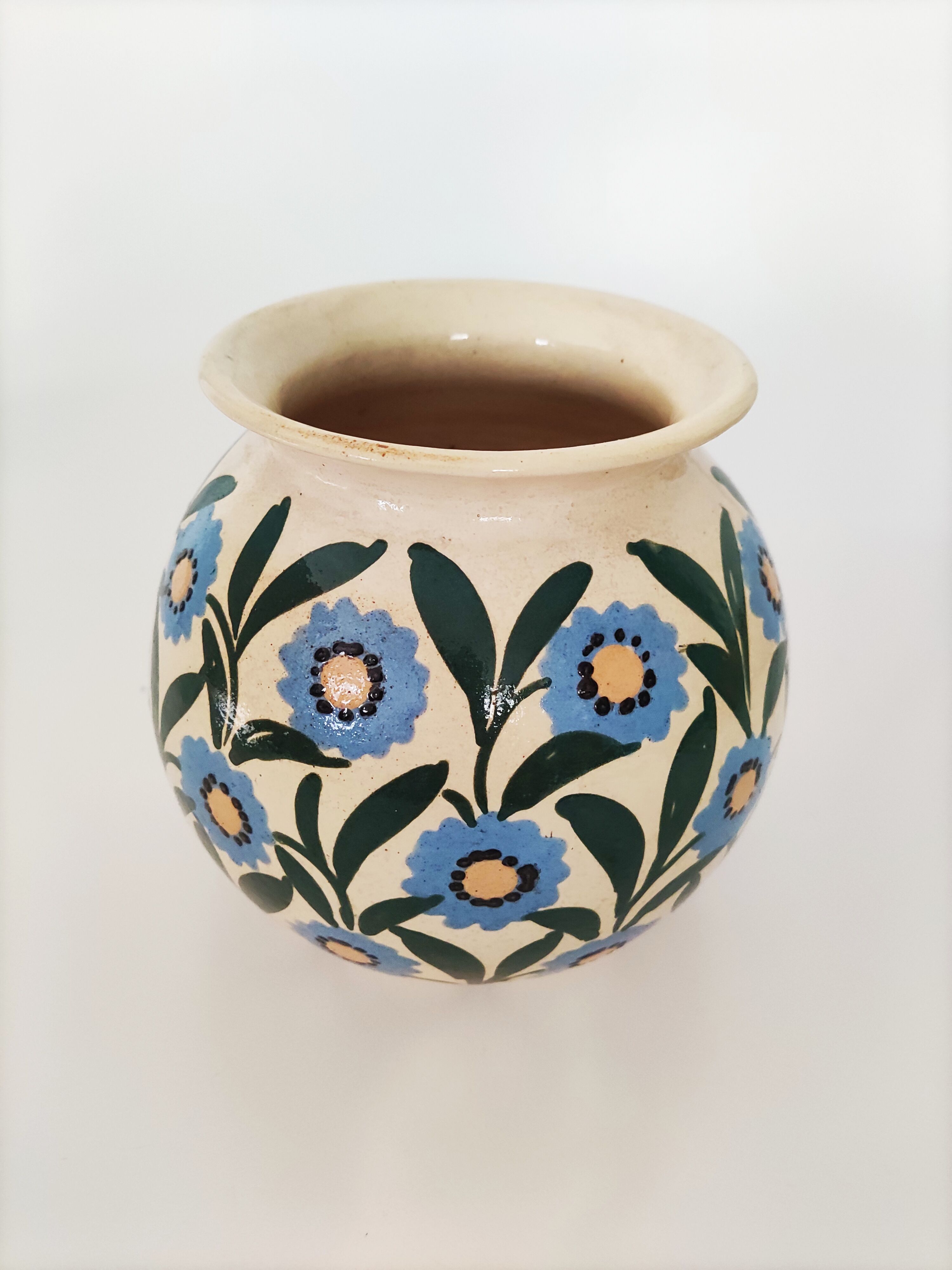 Ceramic vase ball signed elchinger