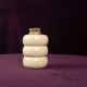 Tommaso Barbi Cream Speckled Ceramic and Brass Table Lighter 1970