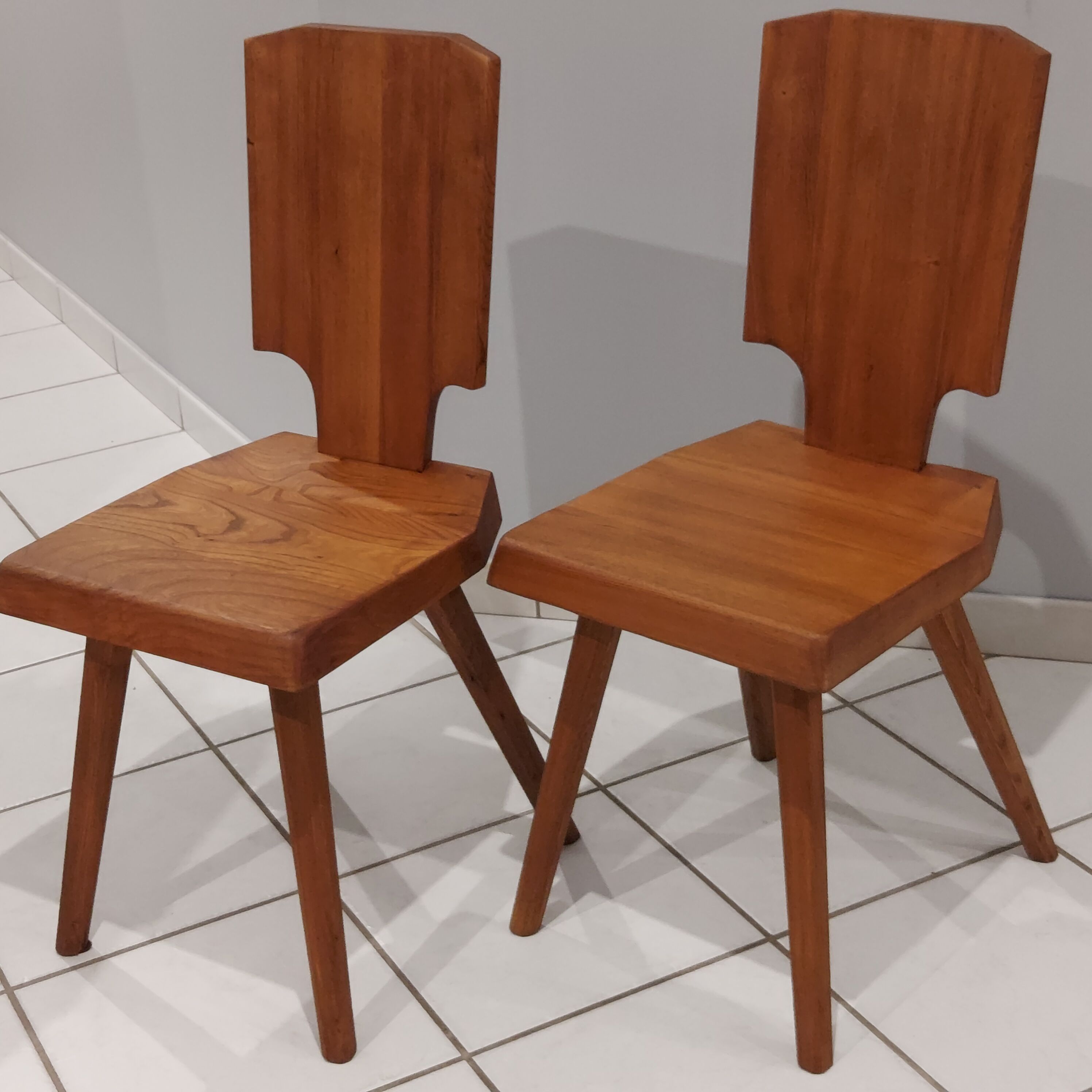Pair of Chairs model S28 by Pierre Chapo vintage 1970s