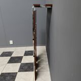 Coat rack wall unit in palisander wood veneer and chrome 1960s