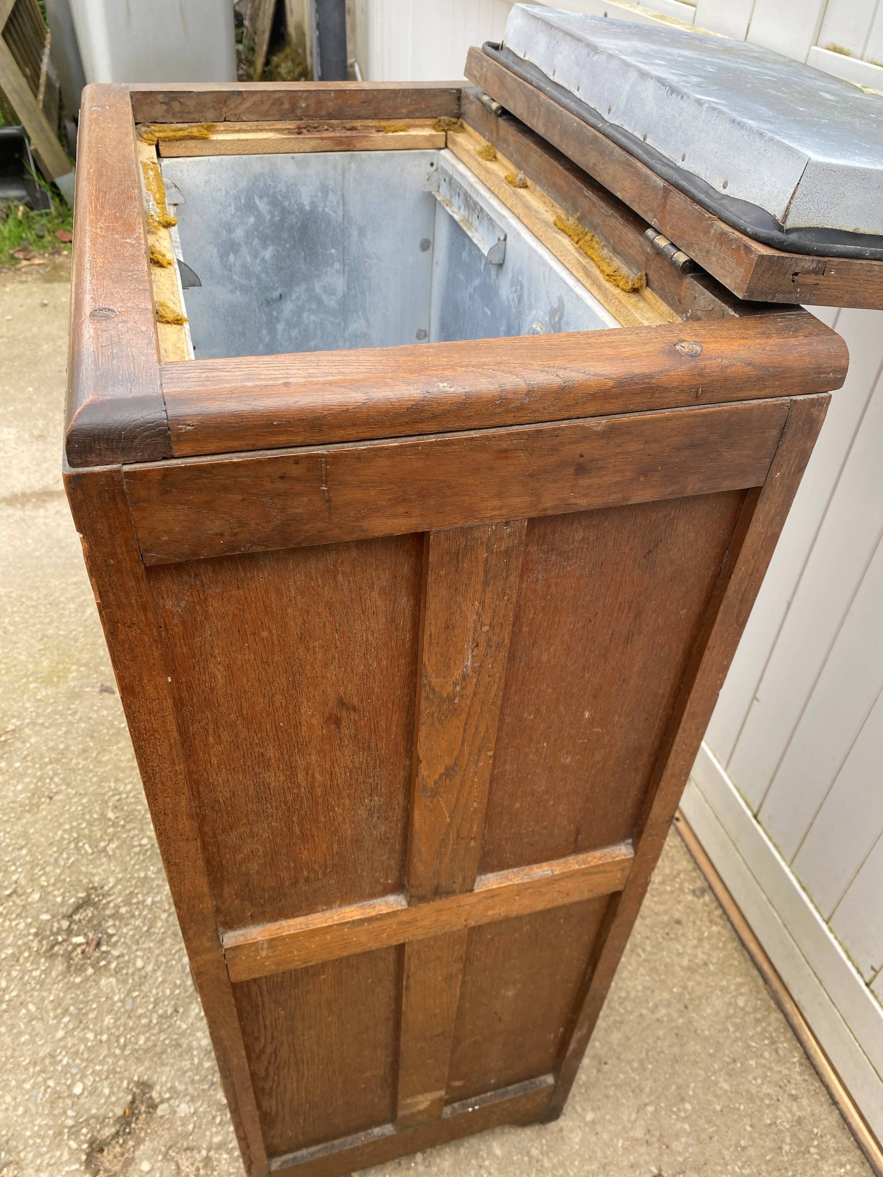 30s oak bar fridge wooden ice chest.