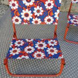 3 retro folding chairs, camping, beach, around 1970