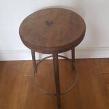 Vintage industrial tripod stool