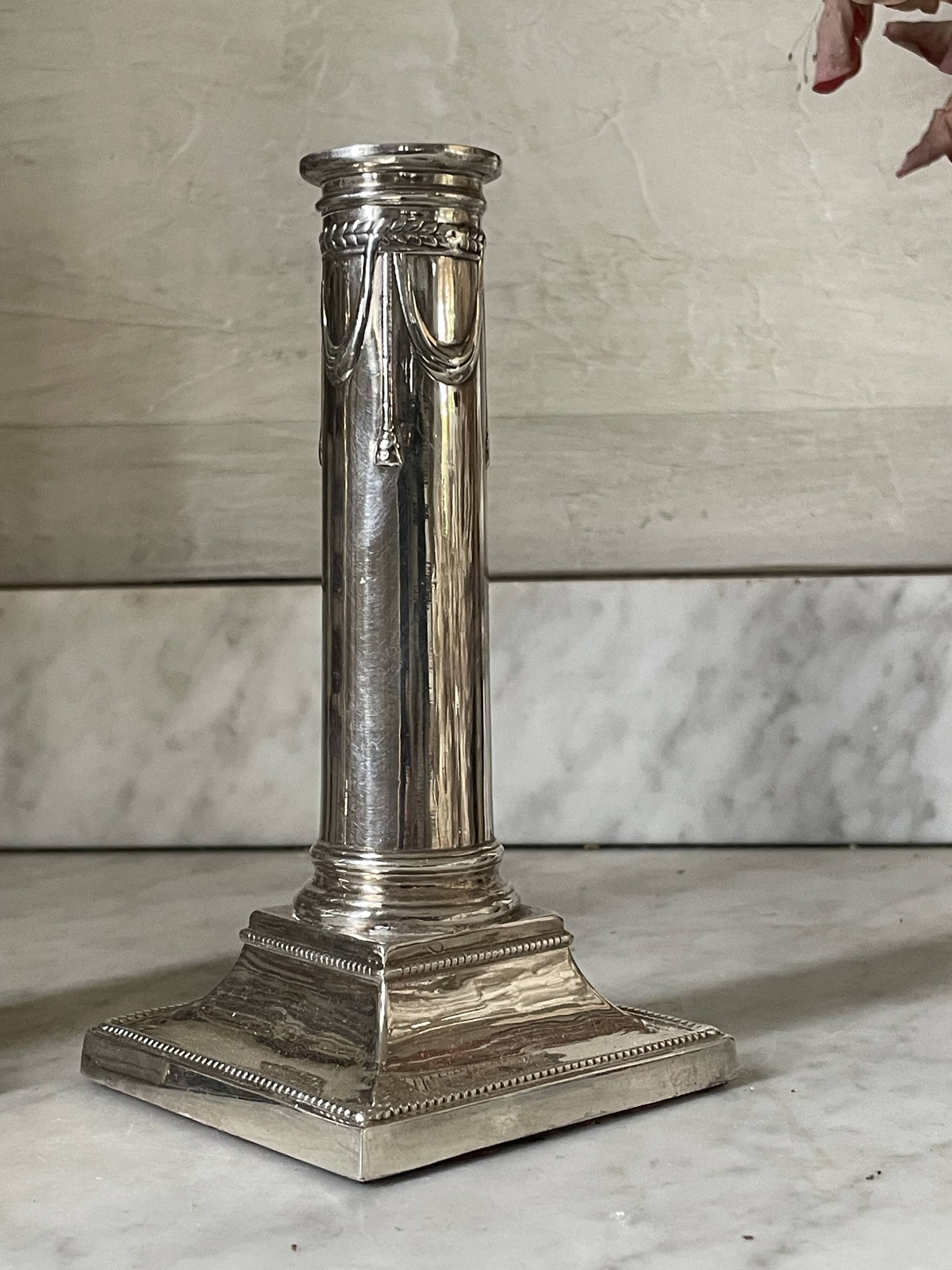 pair of Victorian style silver-plated candlesticks