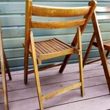Ensemble de 3 chaises pliantes en hêtre