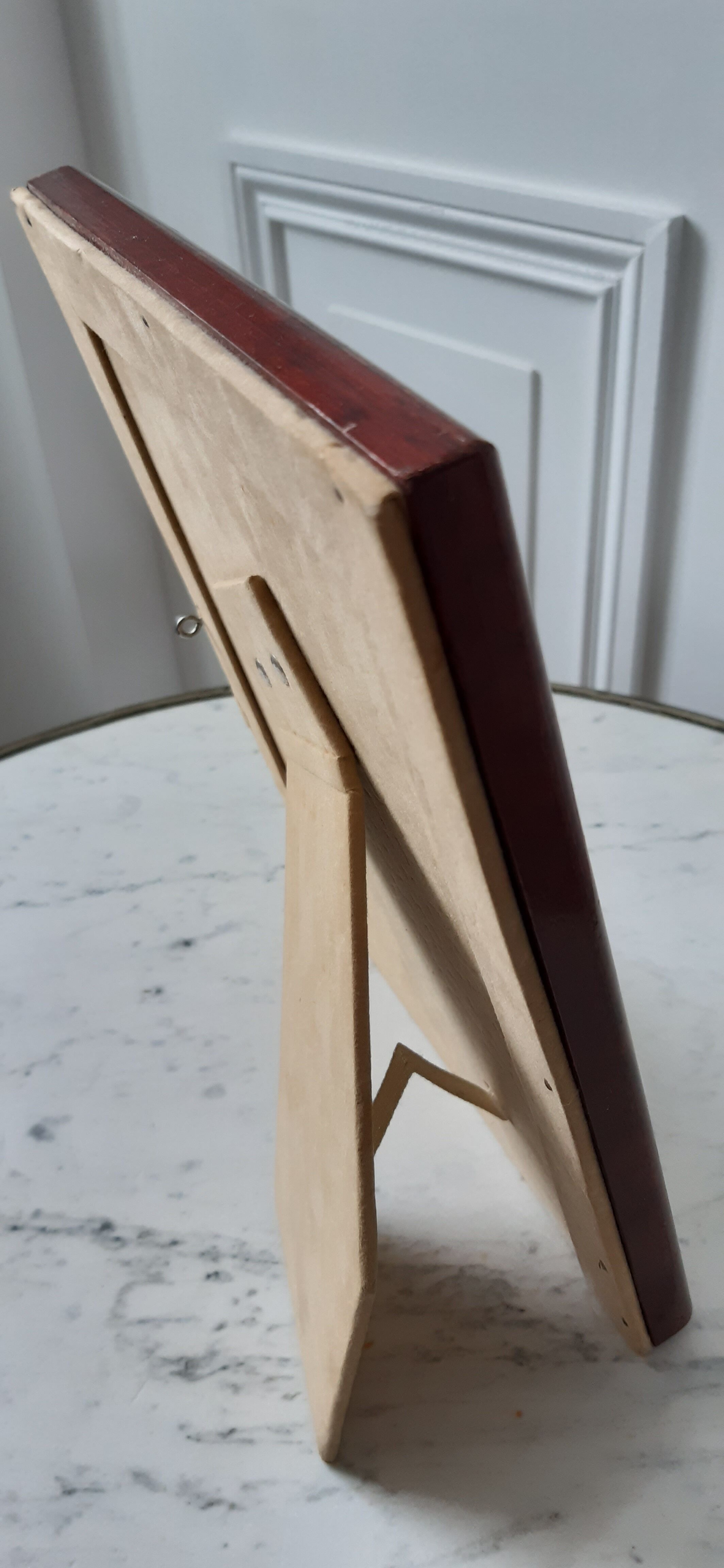 Varnished wooden mirror to install or hang 20x26cm