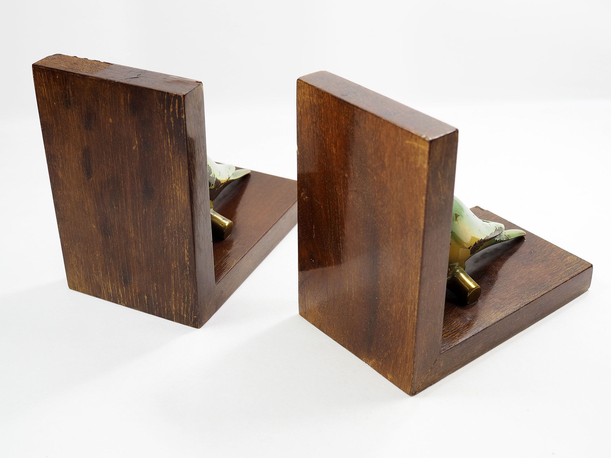 Paire de serre-livres en bronze peints -1930