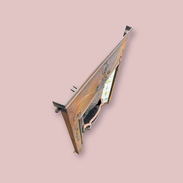 Cheminée à foyer ouvert en fonte, de style Art Nouveau