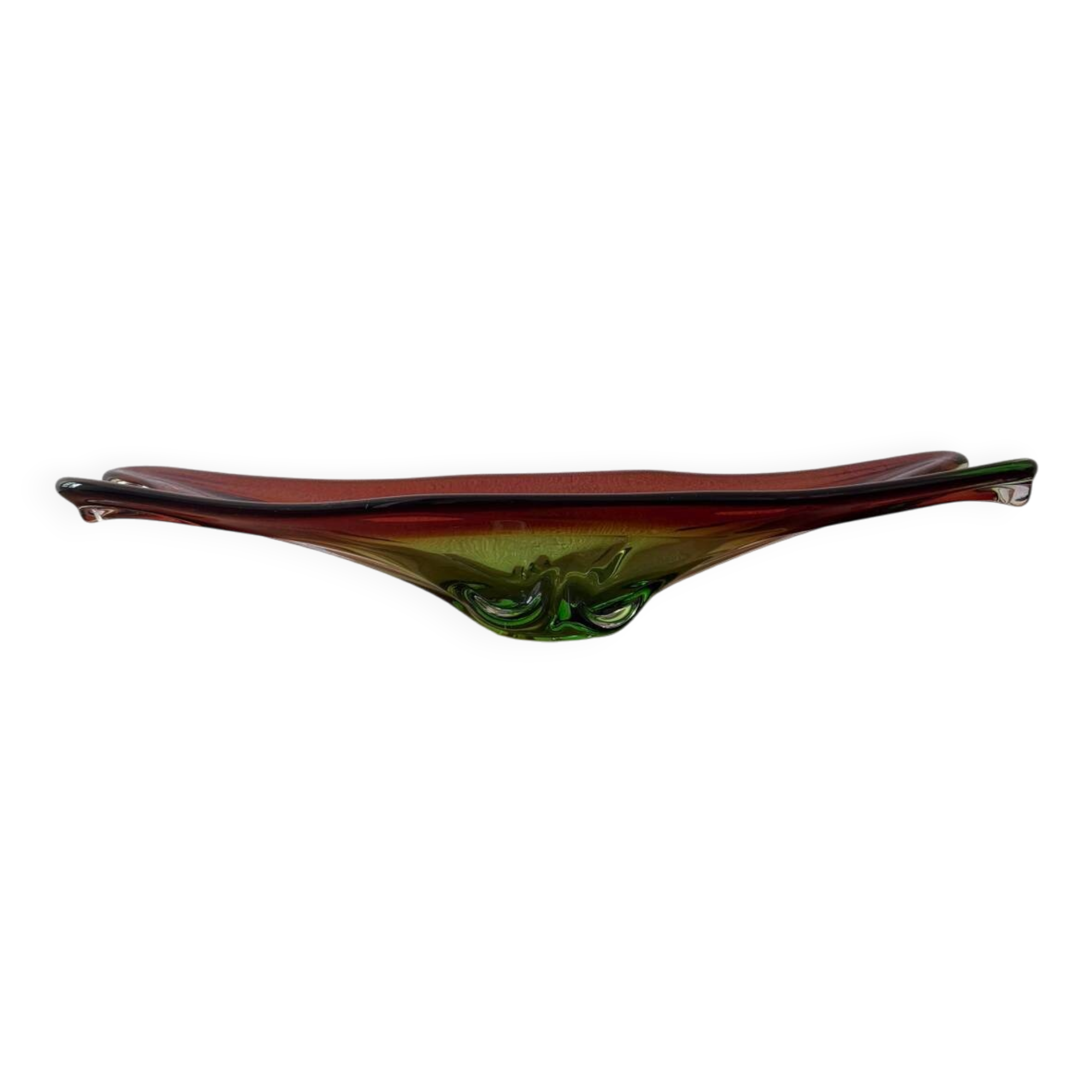 Large Murano crystal bowl from the 60s