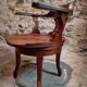 Antique wooden office chair – swivel captain's chair – walnut chair – early 1900s
