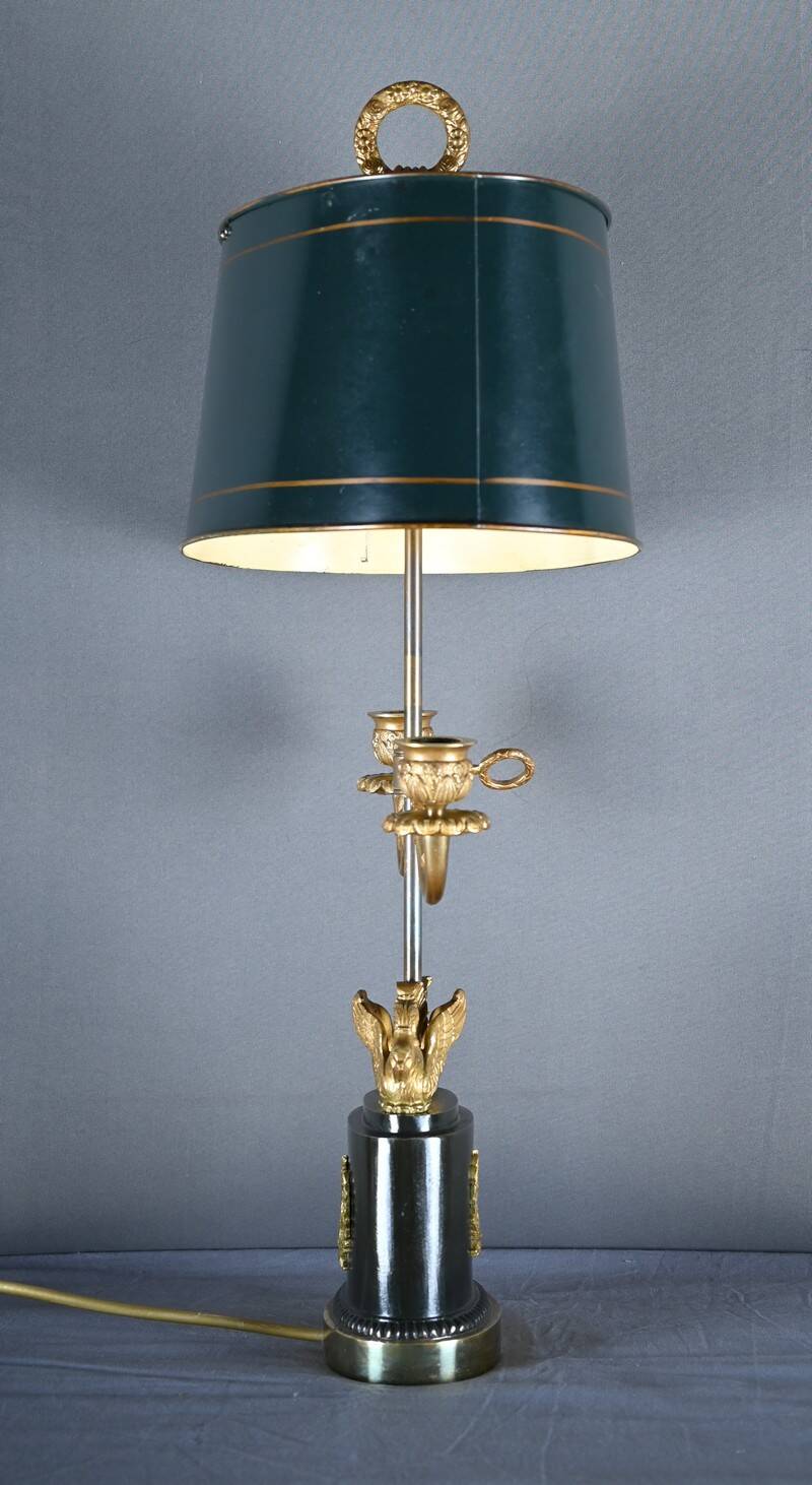 Gilded Bronze Bouillotte Lamp, Empire style, Napoléon III period – Mid