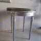 Table basse bouillotte en marbre blanc