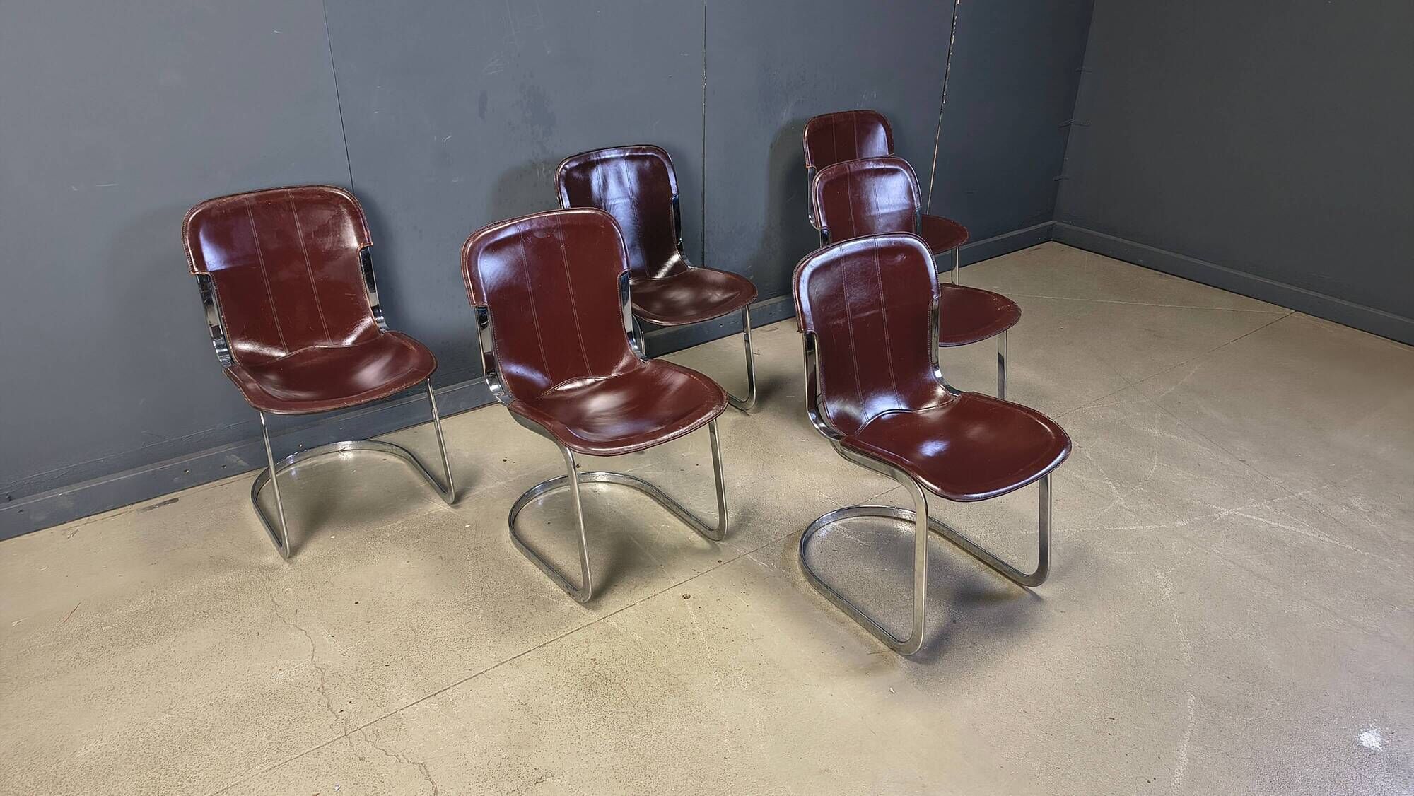 Vintage dining chairs by Cidue, set of 6, 1970s.