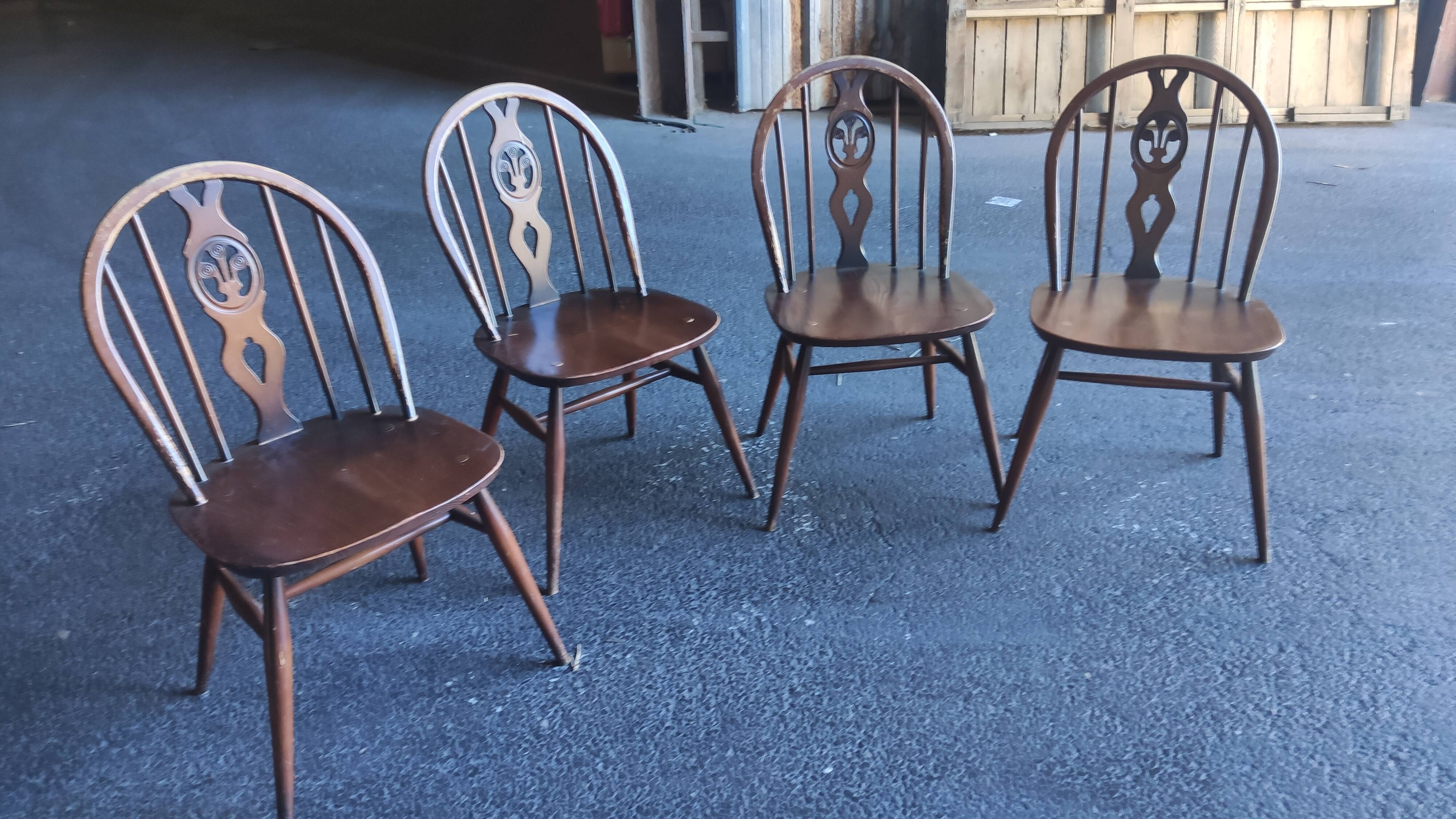 Série de 4 chaises Ercol des années 60