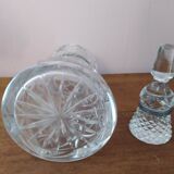 Decanter in crystal and tin accompanied by its cap