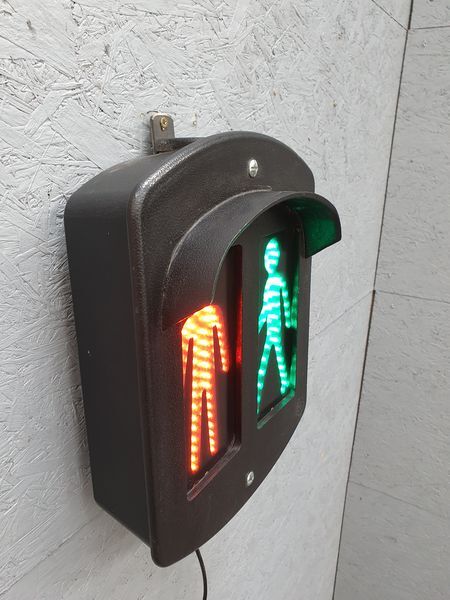 Industrial metal wall lamp pedestrian crossing