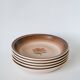 Lot de 5 assiettes creuses en grès Gien fleuries 1970