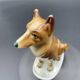 Vintage sitting dog in porcelain Zsolnay Pécs – Hungary, 1960s