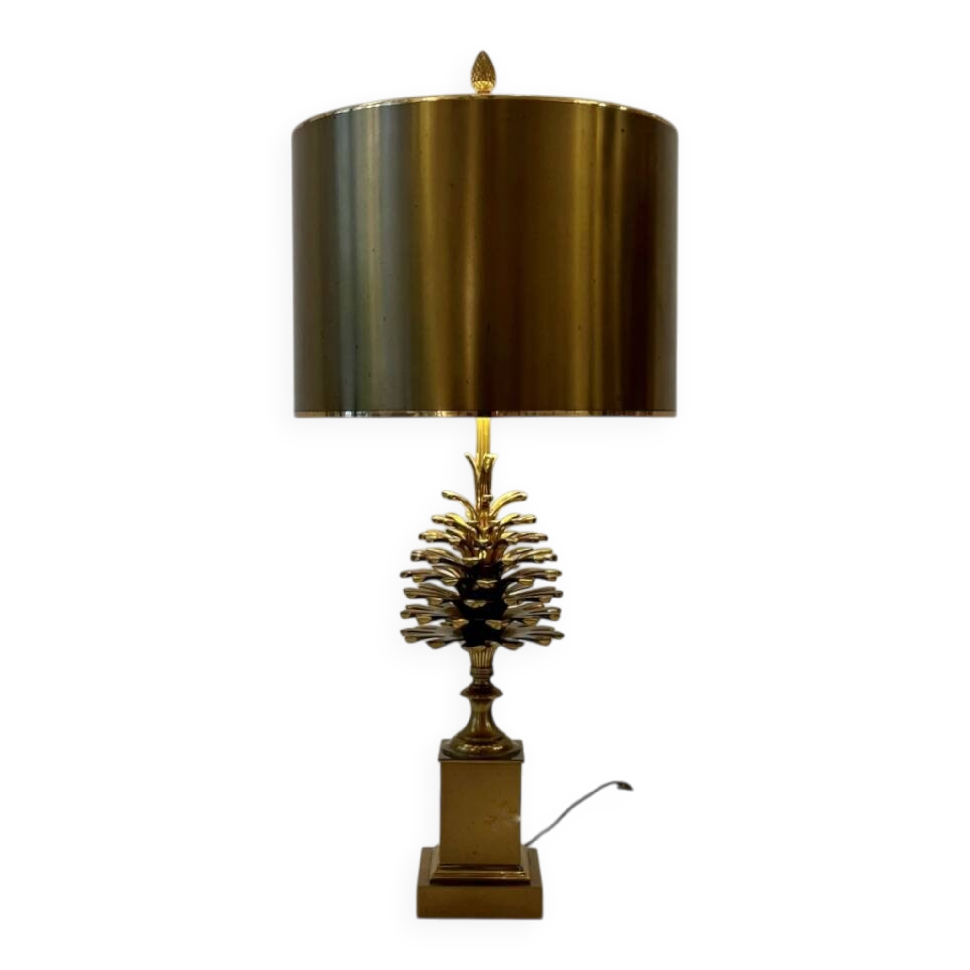 Lampe de table Bronze et Laiton Maison Charles modèle pommes de pin