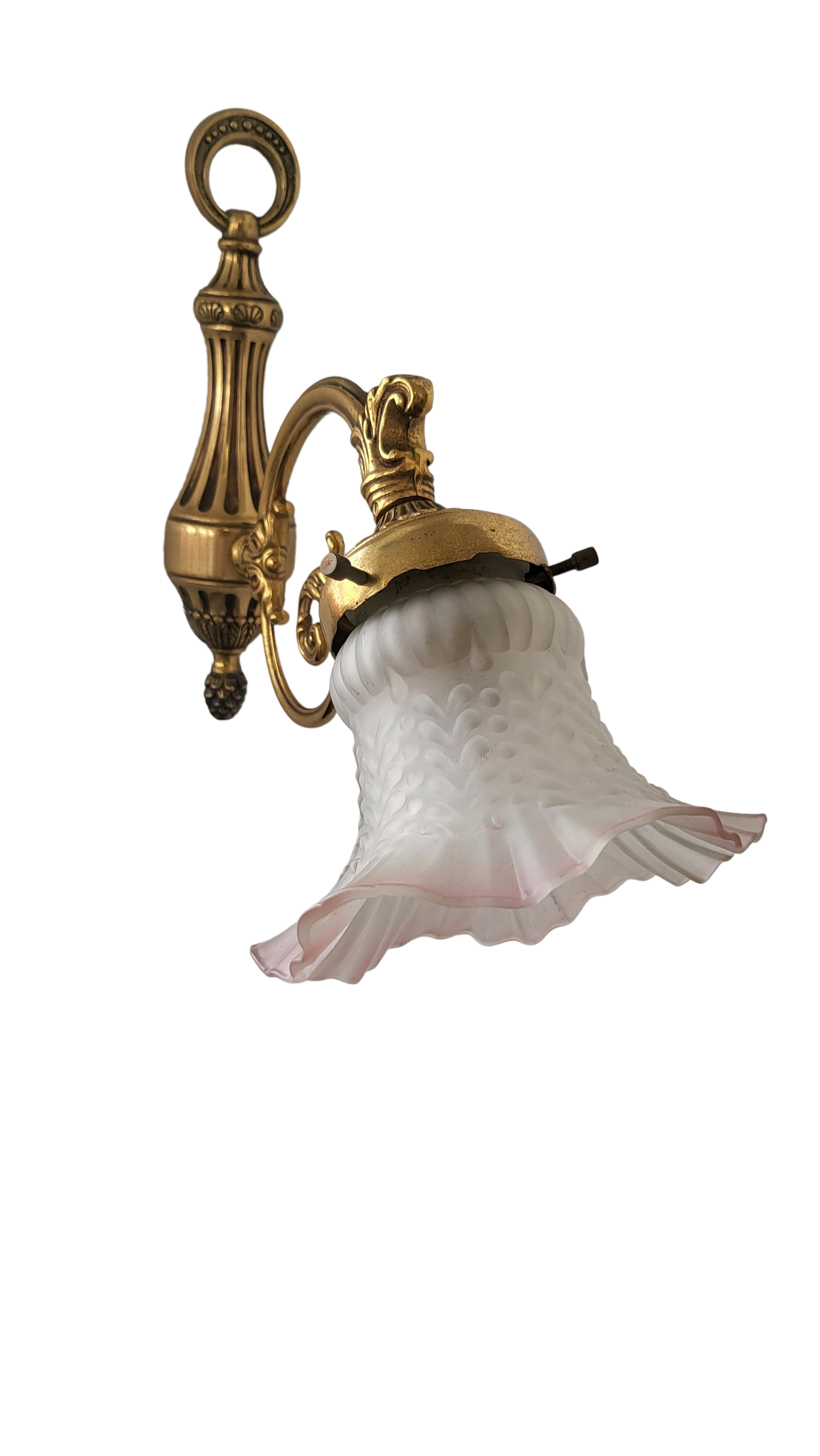 Bronze wall lamp and polished glass tulip