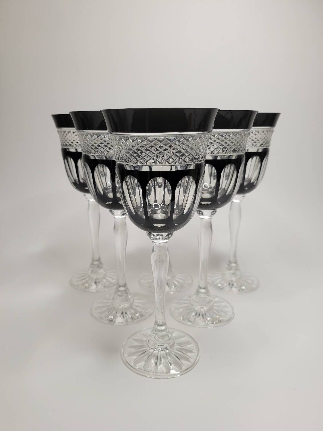 Service "Pénombre" in black and clear crystal – Crystal of Paris