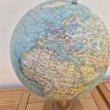 Terrestrial Globe World Map signed Gérard Barrière and Thomas Period 1930s