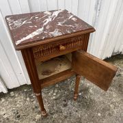 Louis XVI Style Walnut Bedside Table – Early 20th Century