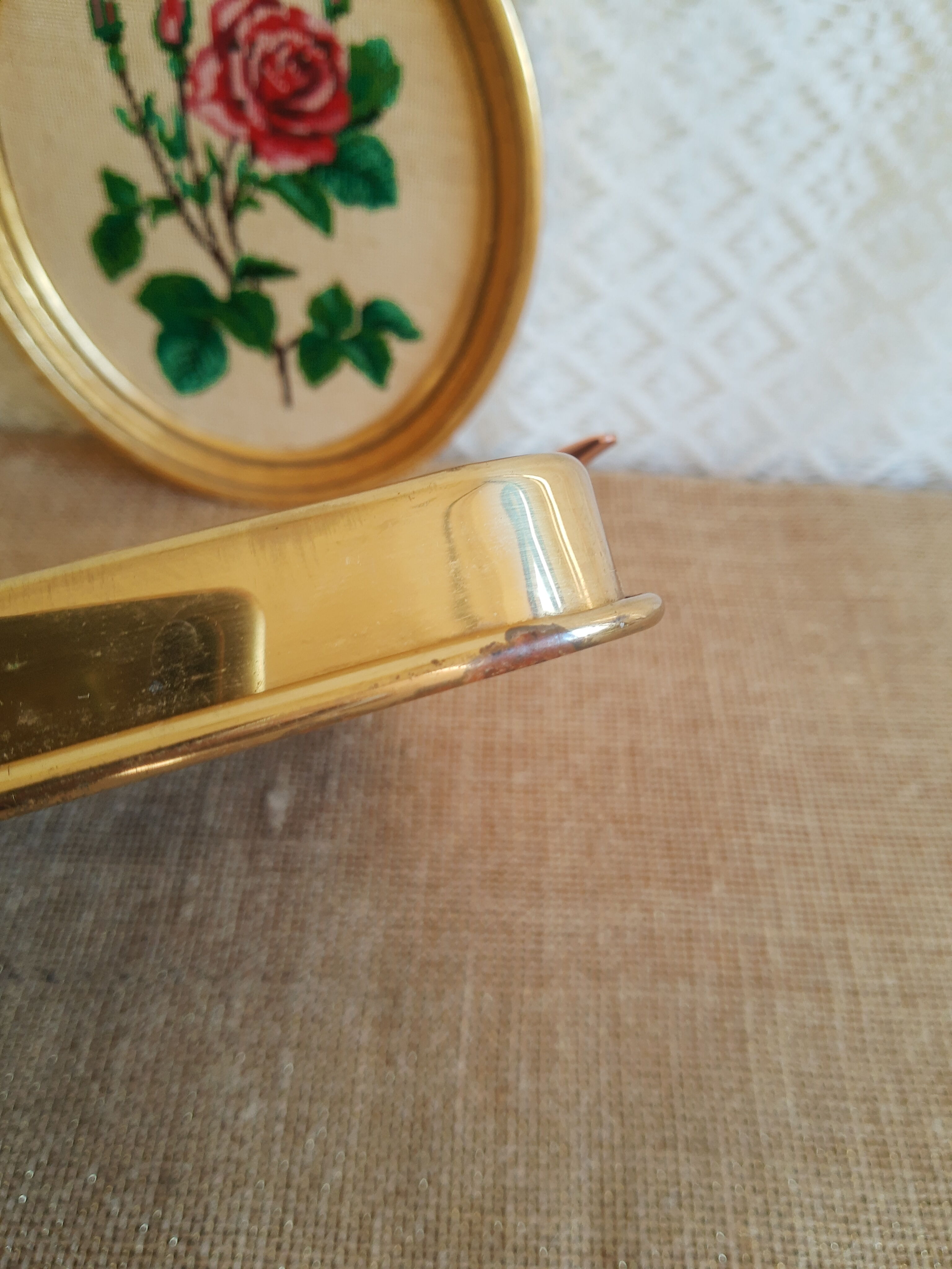 Brass top with vintage mirror