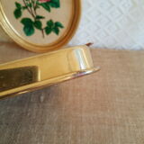 Plateau en laiton avec miroir vintage