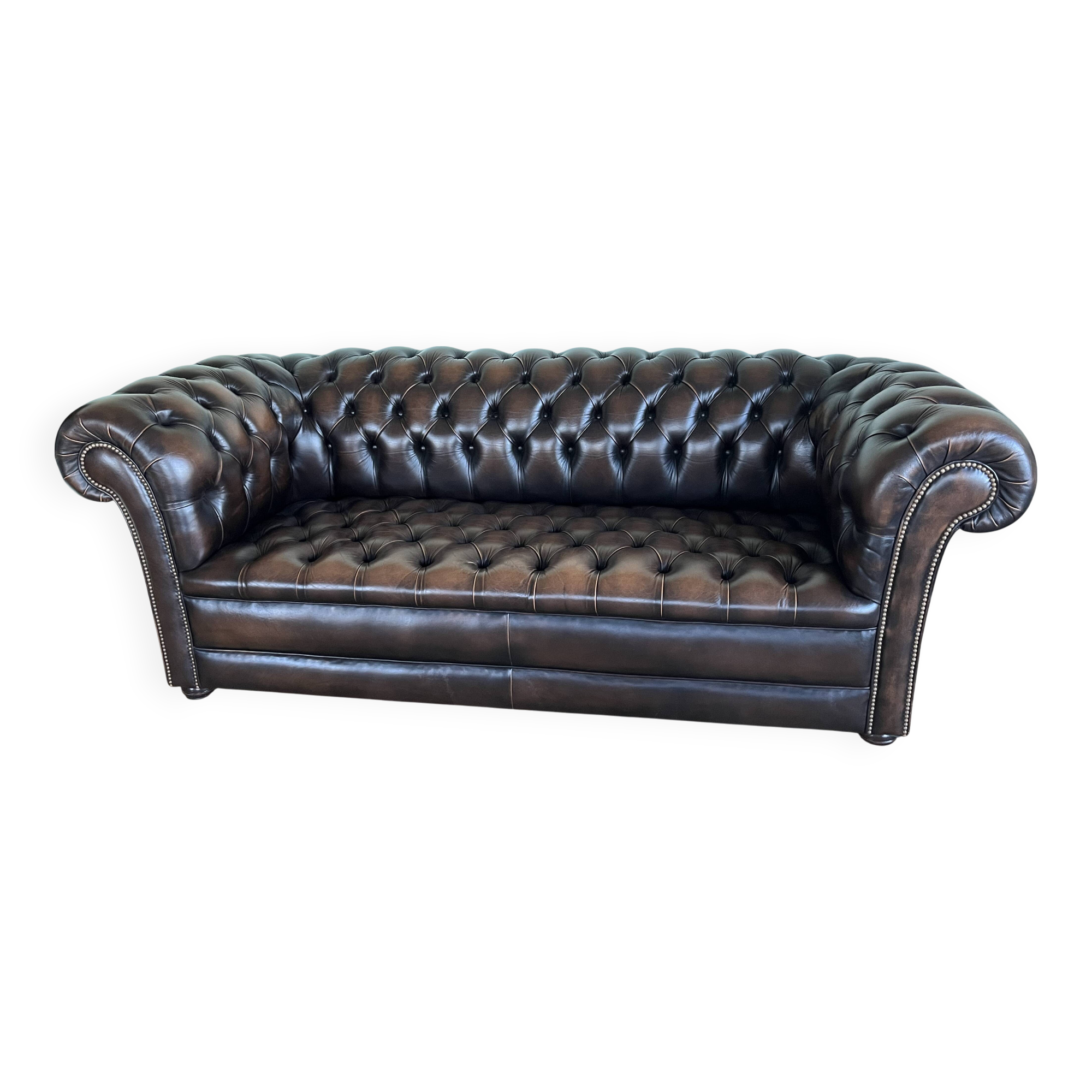 Chesterfield 3-seater sofa - Marway - genuine leather