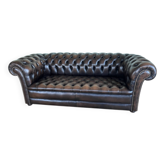Canapé Chesterfield 3 places - Marway - cuir véritable
