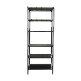 Étagère design en métal chromé et verre fumé