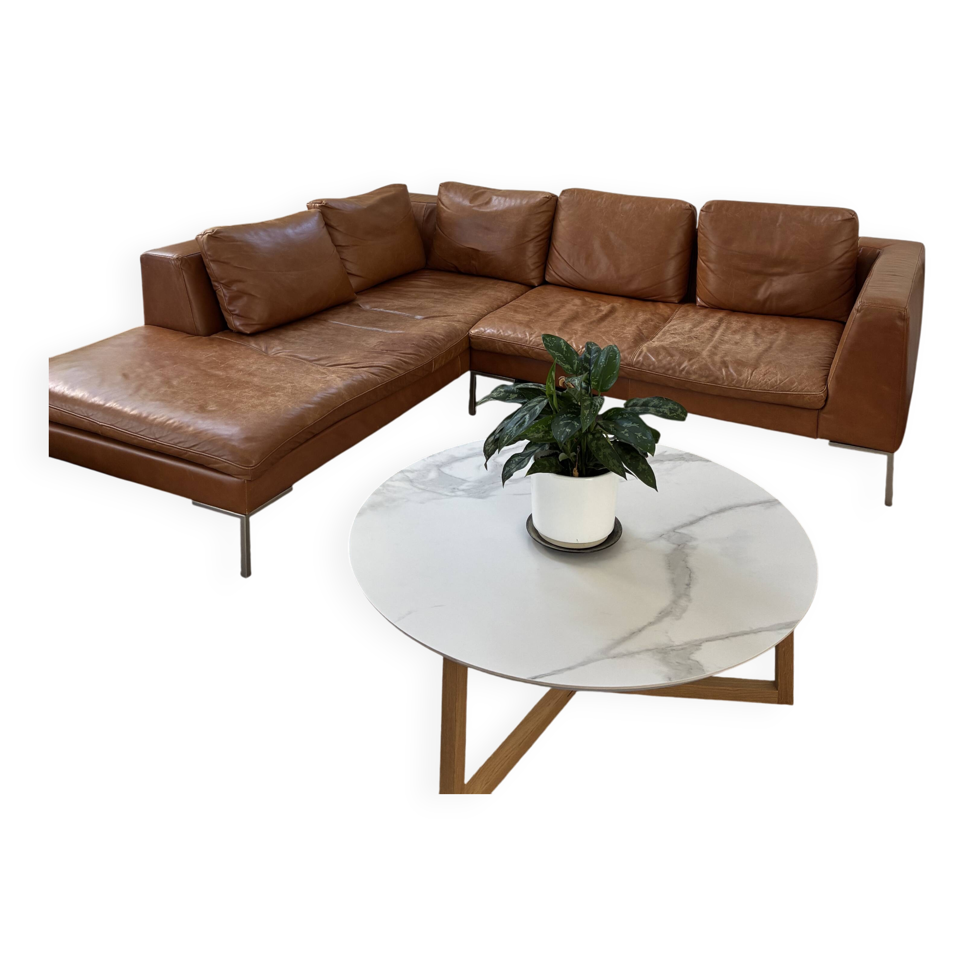 Montino Habitat Vintage Leather 5-Seater Sofa